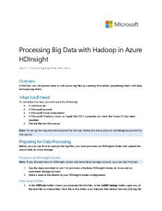 Processing Big Data With Hadoop In Azure HDInsight - GitHub