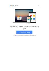 project report on capital budgeting pdf