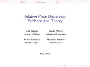 Relative Price Dispersion: Evidence and Theory