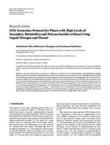 Research Article DNA Extraction Protocol for Plants ... -