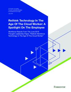Rethink Technology In The Age Of The Cloud ...  Services
