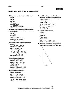 Section 5.1 Extra Practice