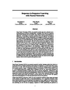 Sequence to Sequence Learning with Neural ... - NIPS Proceedings
