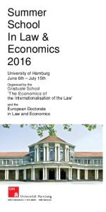 Summer School In Law & Economics 2016 - Uni Hamburg Jura