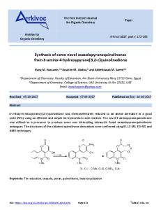 Synthesis of some novel oxazolopyranoquinolinones from 3 ... - Arkivoc