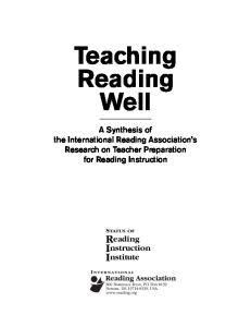 Teaching Reading Well - Reading Rockets