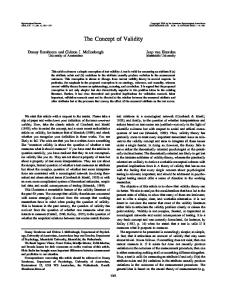 The Concept of Validity - Semantic Scholar