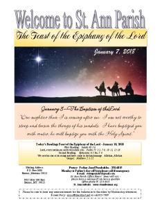 The Feast of the Epiphany of the Lord