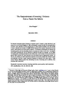The Responsiveness of Inventing: Evidence from a ... - Semantic Scholar