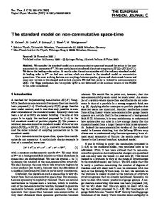 The standard model on non-commutative space-time - Springer Link