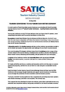 Tourism Conference to Help Grow Our Visitor Economy - SATIC
