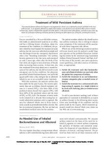 Treatment of Mild Persistent Asthma