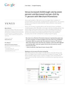 Venus increased clickthrough rate by seven percent ...  Services