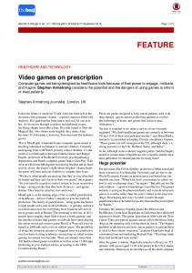 Video games on prescription