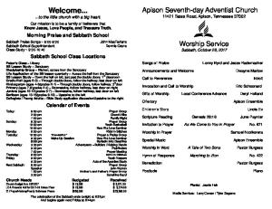 Welcome... - Apison - Apison Seventh-day Adventist Church