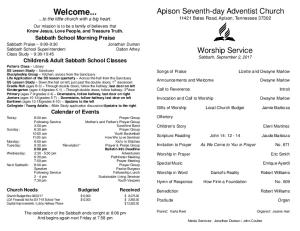 Welcome... - Apison Seventh-day Adventist Church